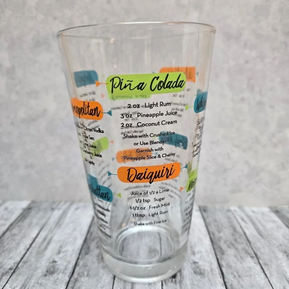 VTG Libby Glass‎ Cocktail Recipe Glass Colorful MCM